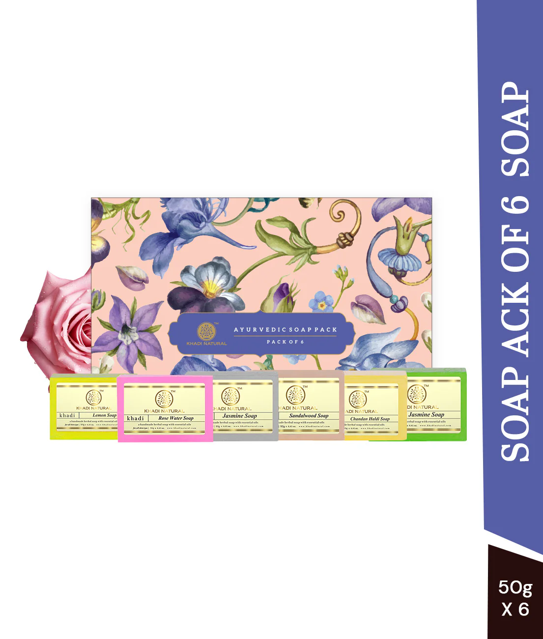 Khadi Natural Ayurvedic Soap Kit Combo Pack Of 6 – 50gm Each - Image 9