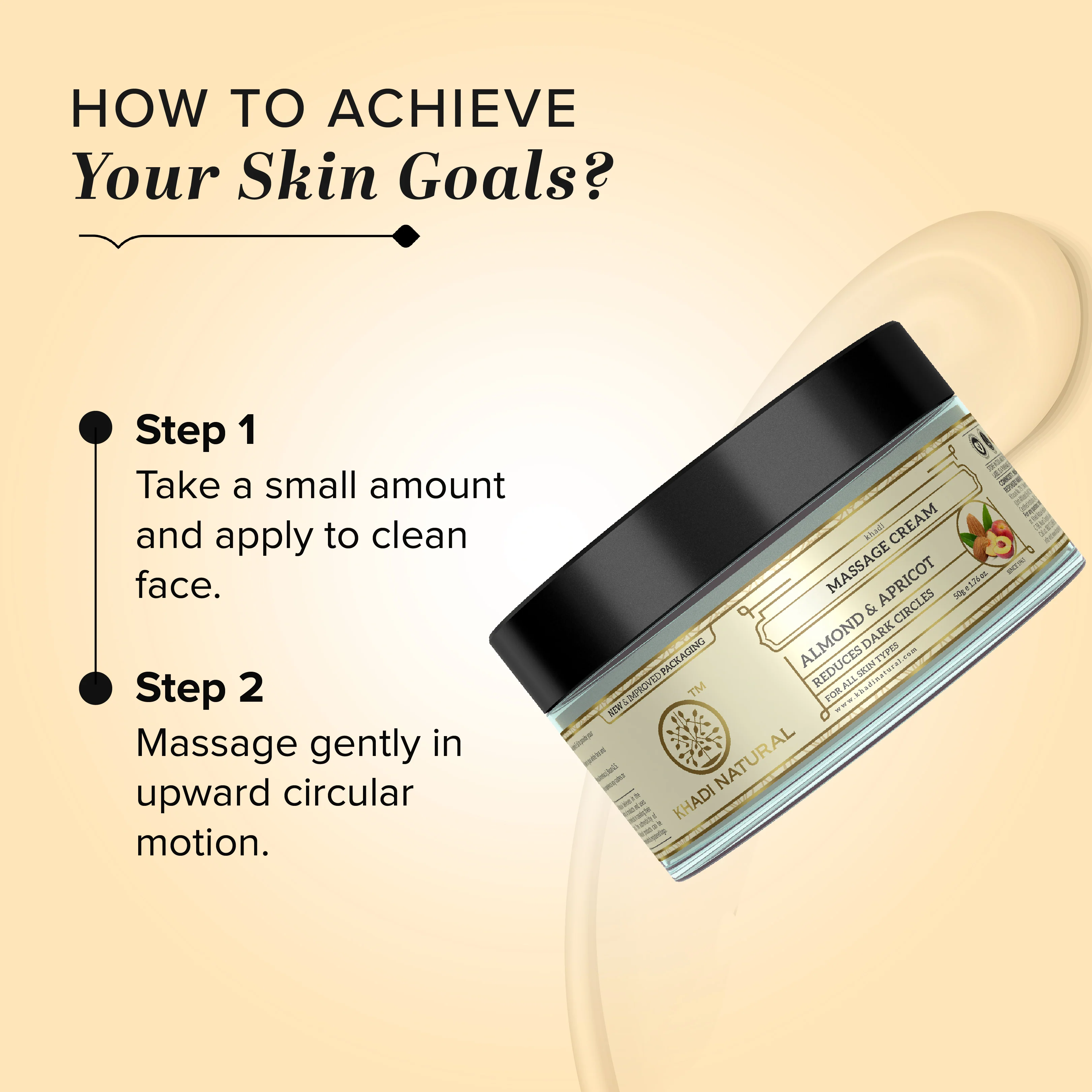 Khadi Natural Almond & Apricot Massage Cream - 50gm - Image 4