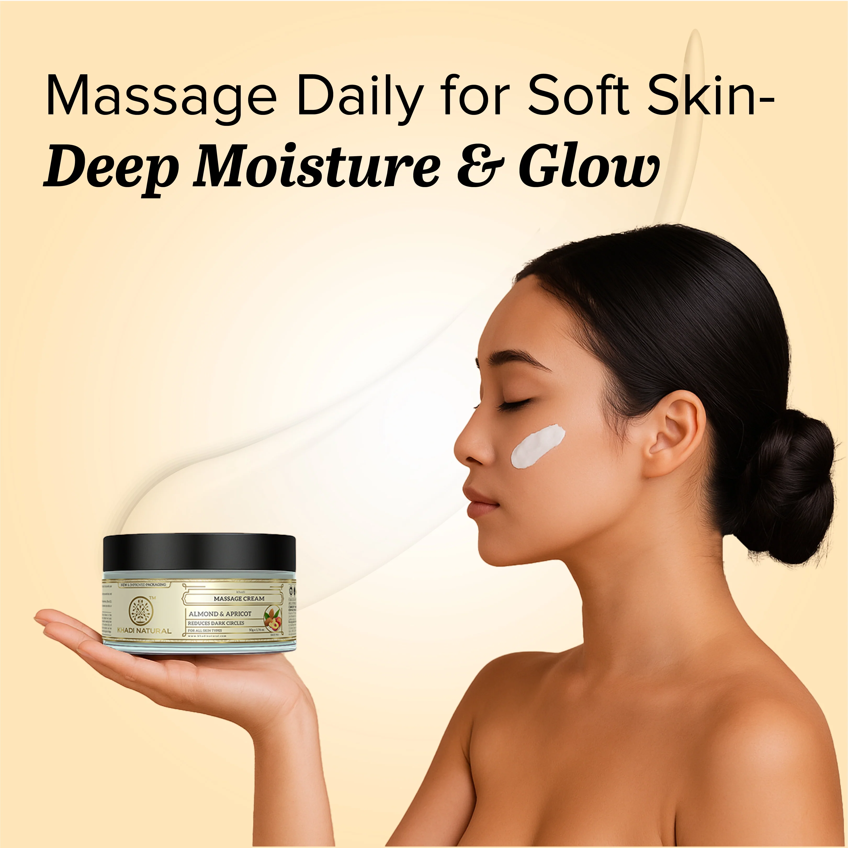 Khadi Natural Almond & Apricot Massage Cream - 50gm - Image 6
