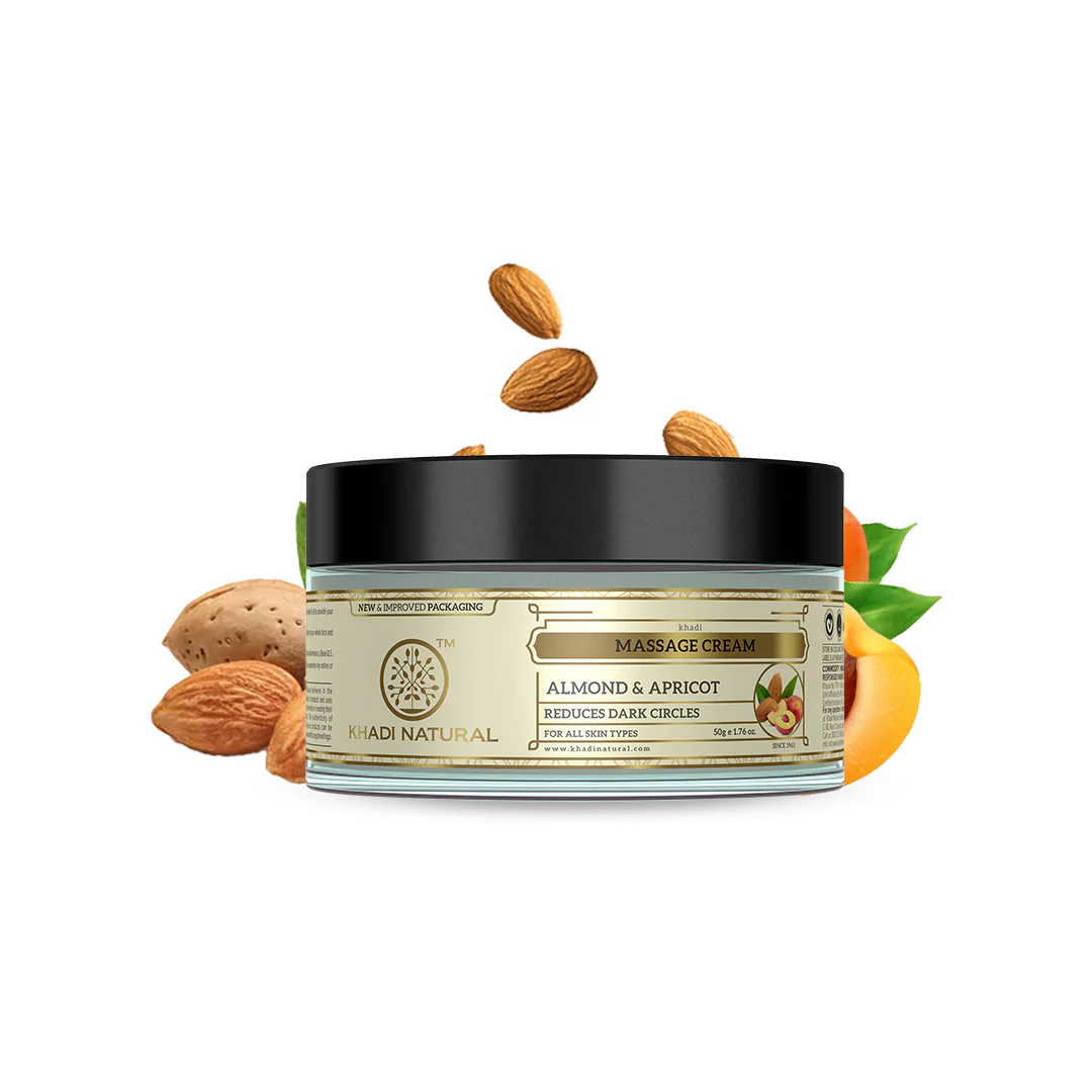 Khadi Natural Almond & Apricot Massage Cream - 50gm - Image 7