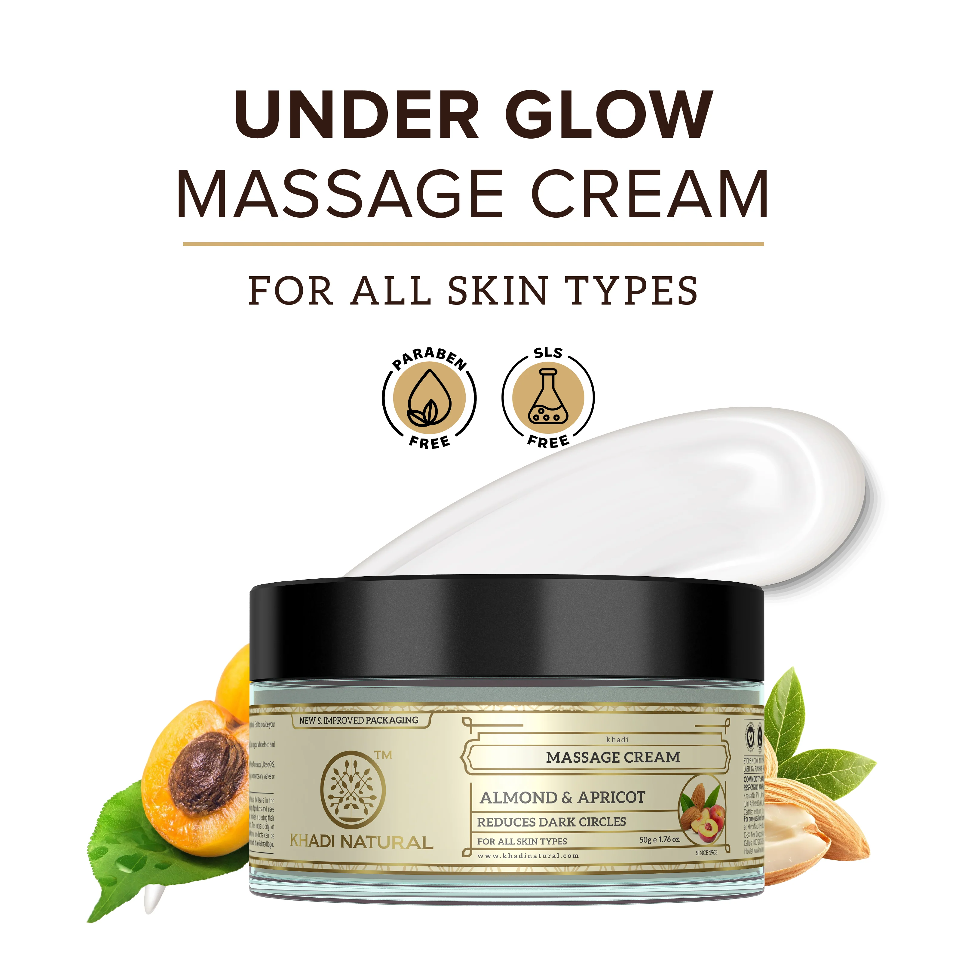 Khadi Natural Almond & Apricot Massage Cream - 50gm - Image 9