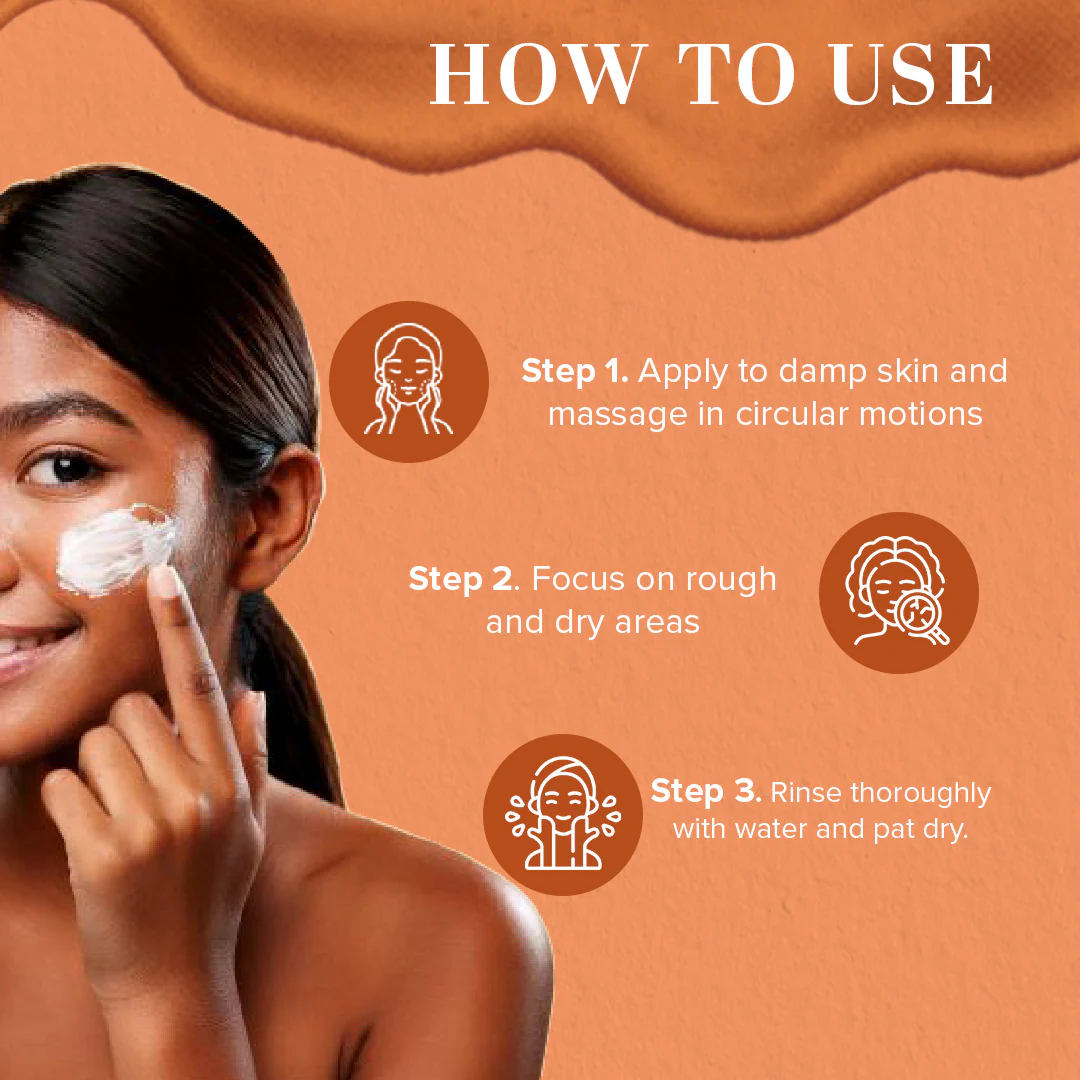 Khadi Natural Rose Apricot & Walnut Exfoliating Facial Scrub - 50gm - Image 4