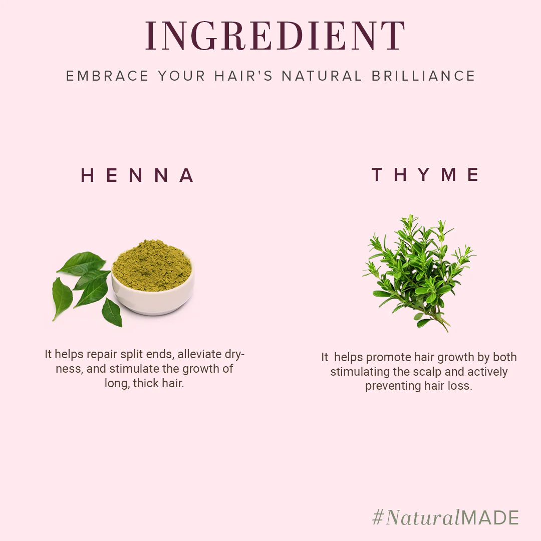 Khadi Natural Henna Thyme Hair Tonic Paraben & Mineral Oil Free - 210ml - Image 3