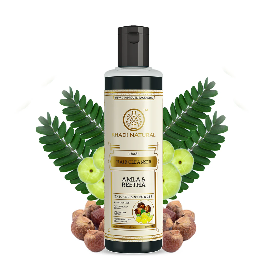 Khadi Natural Herbal Amla & Reetha Hair Cleanser - 210ml - Image 4