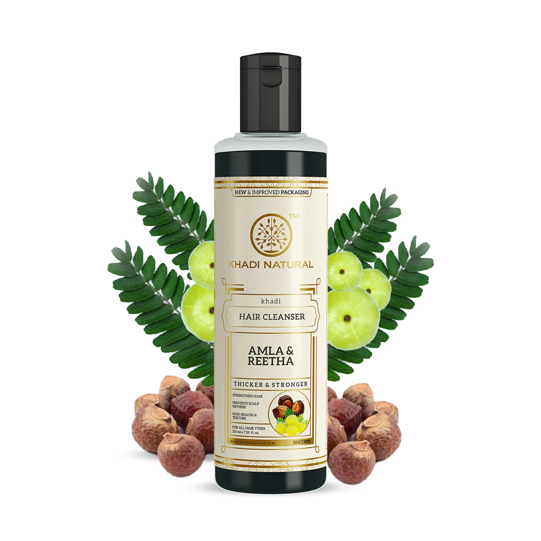 Khadi Natural Herbal Amla & Reetha Hair Cleanser - 210ml - Image 5