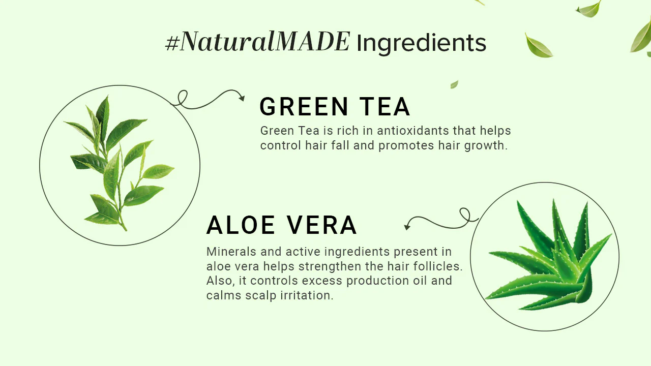 Khadi Natural Herbal Green Tea & Aloevera Hair Conditioner SLS & Paraben Free - 210ml - Image 3