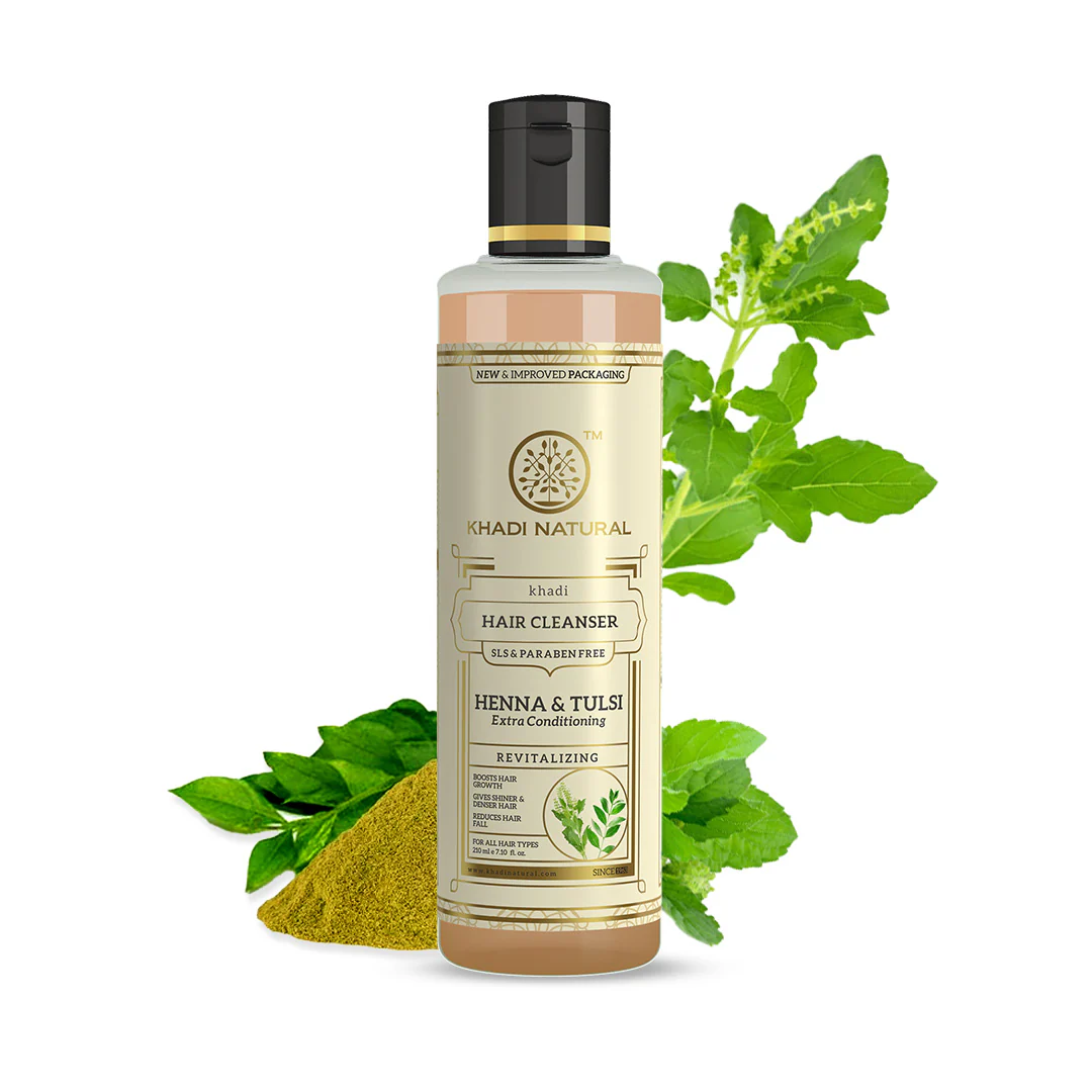Khadi Natural Heena & Tulsi Extra Hair Conditioning Cleanser SLS & Paraben Free - 210ml Sale - Image 5