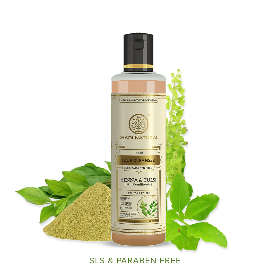Khadi Natural Heena & Tulsi Extra Hair Conditioning Cleanser SLS & Paraben Free - 210ml Sale - Image 6