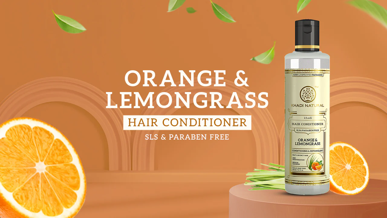 Khadi Natural Herbal Orange Lemongrass Hair Conditioner- SLS & Paraben Free - 210ml - Image 6