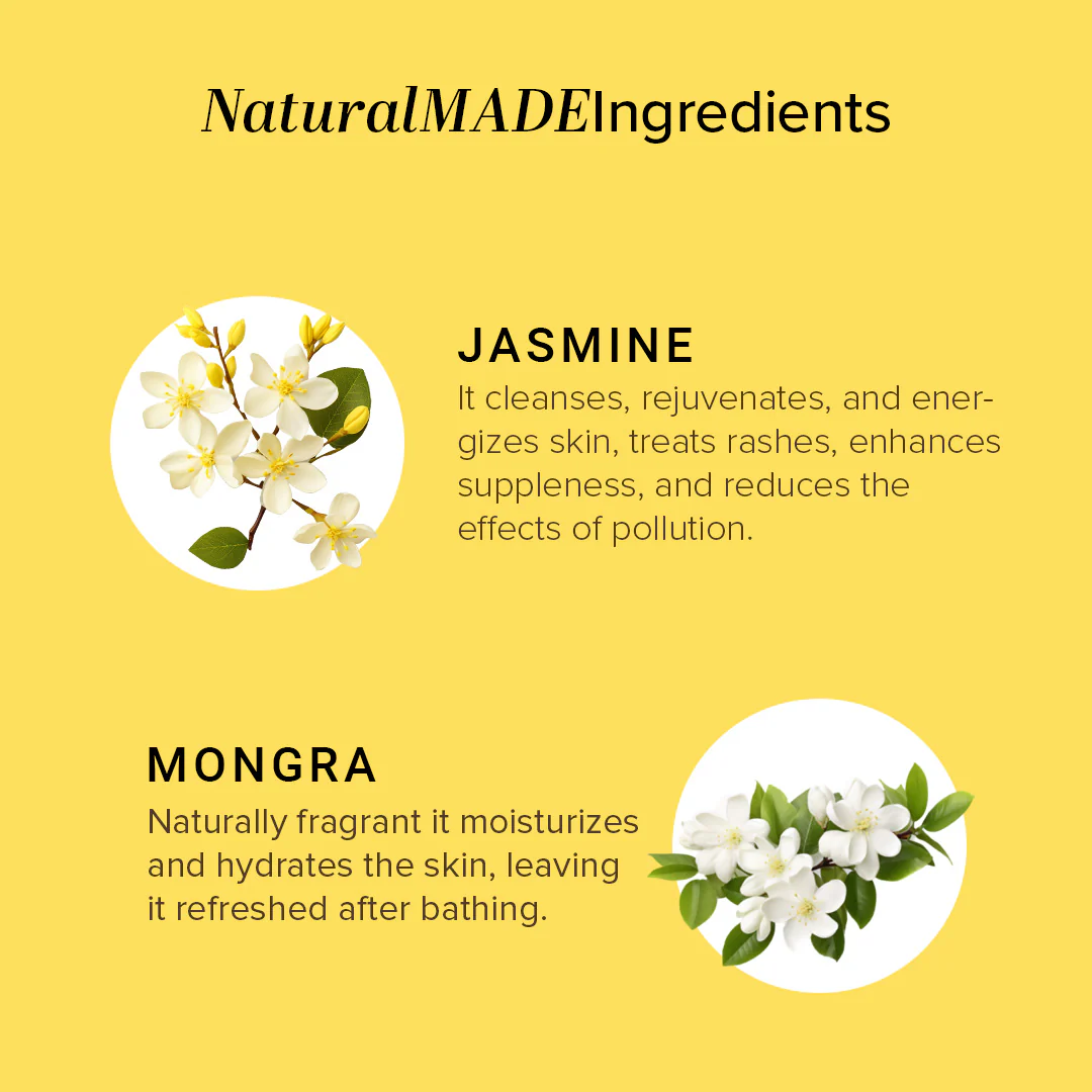 Khadi Natural Jasmine & Mongra Body Wash SLS & Paraben Free - 210ml - Image 3