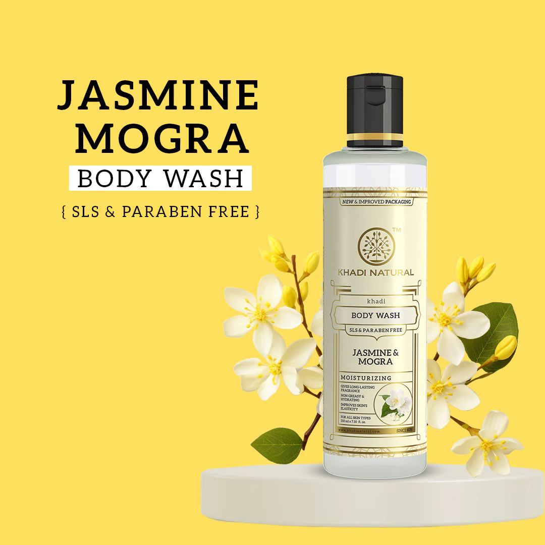 Khadi Natural Jasmine & Mongra Body Wash SLS & Paraben Free - 210ml - Image 6