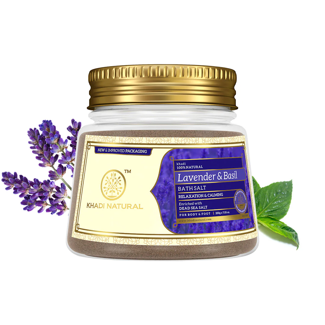 Khadi Natural Lavender & Basil Bath Salt - 200gm - Image 5