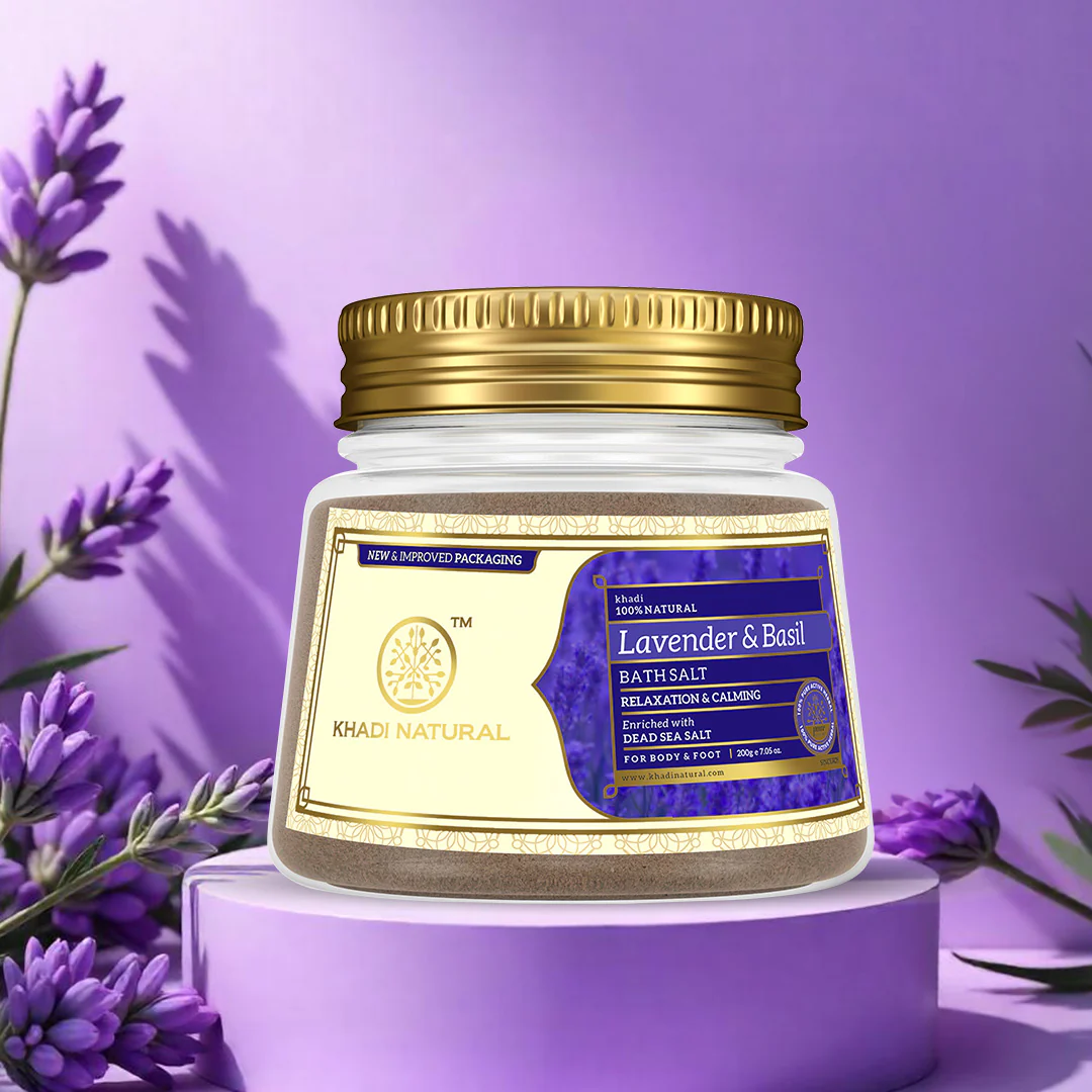 Khadi Natural Lavender & Basil Bath Salt - 200gm - Image 6