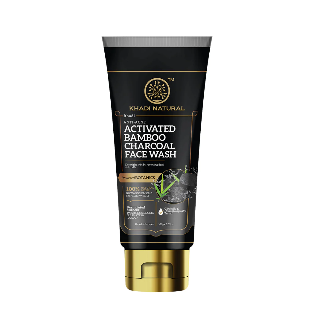 Khadi Natural Activated Bamboo Charcoal Face Wash - 100gm - Image 7