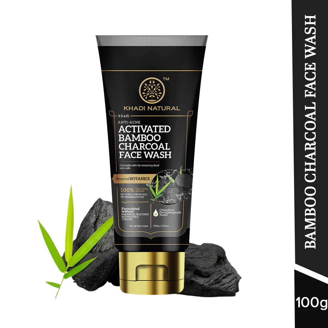 Khadi Natural Activated Bamboo Charcoal Face Wash - 100gm - Image 8