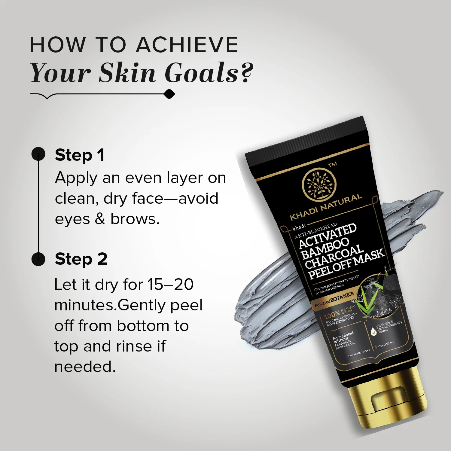 Khadi Natural Activated Bamboo Charcoal Peel Off Mask - 100gm - Image 4