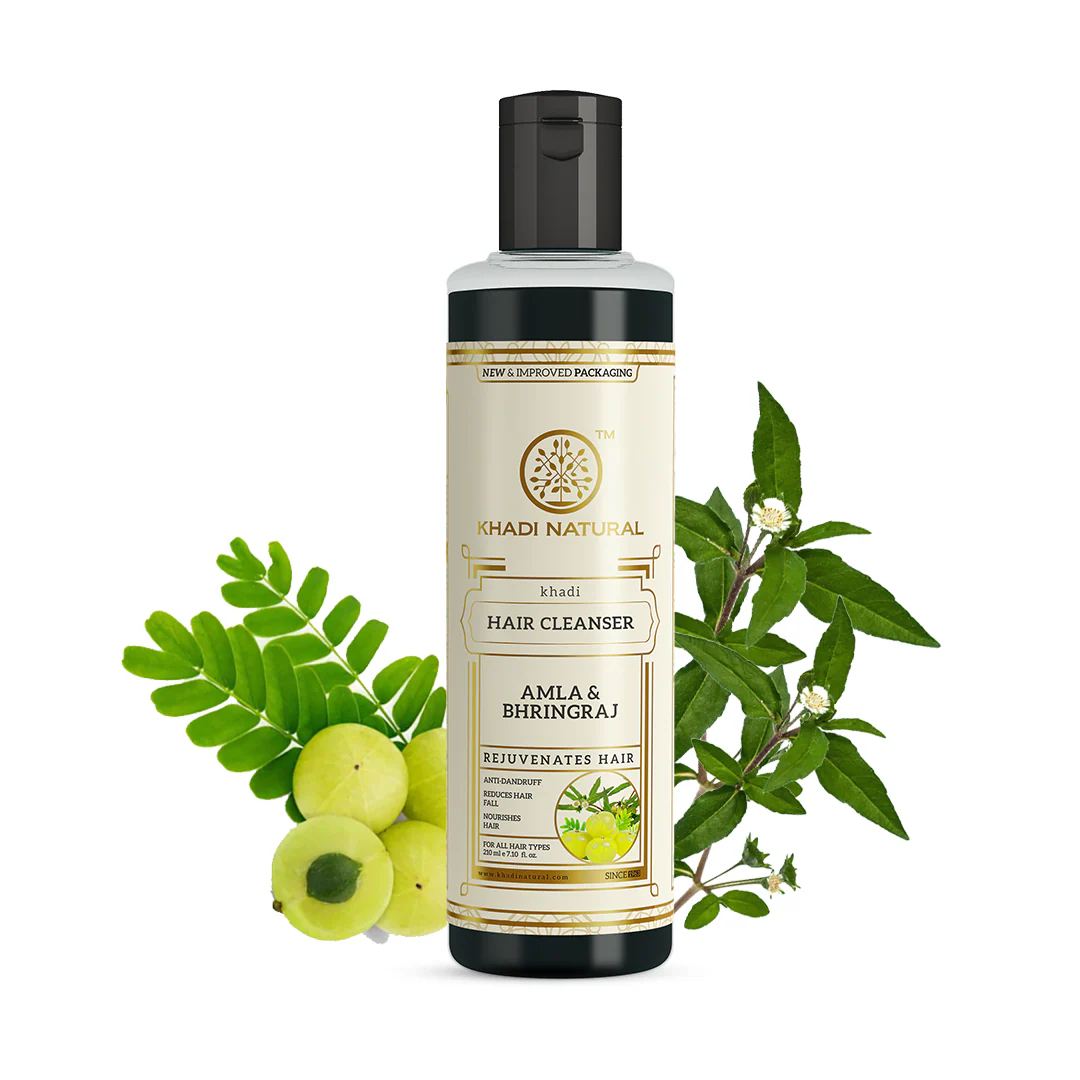 Khadi Natural Amla & Bhringraj Hair Cleanser Combo Pack of 2 - 210ml Each - Image 6