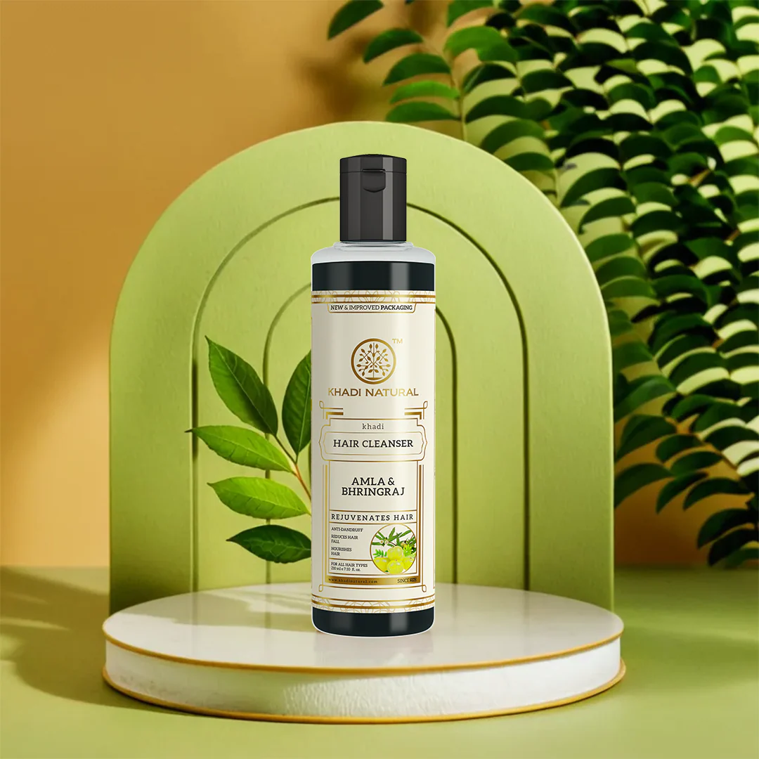 Khadi Natural Amla & Bhringraj Hair Cleanser Combo Pack of 2 - 210ml Each - Image 7