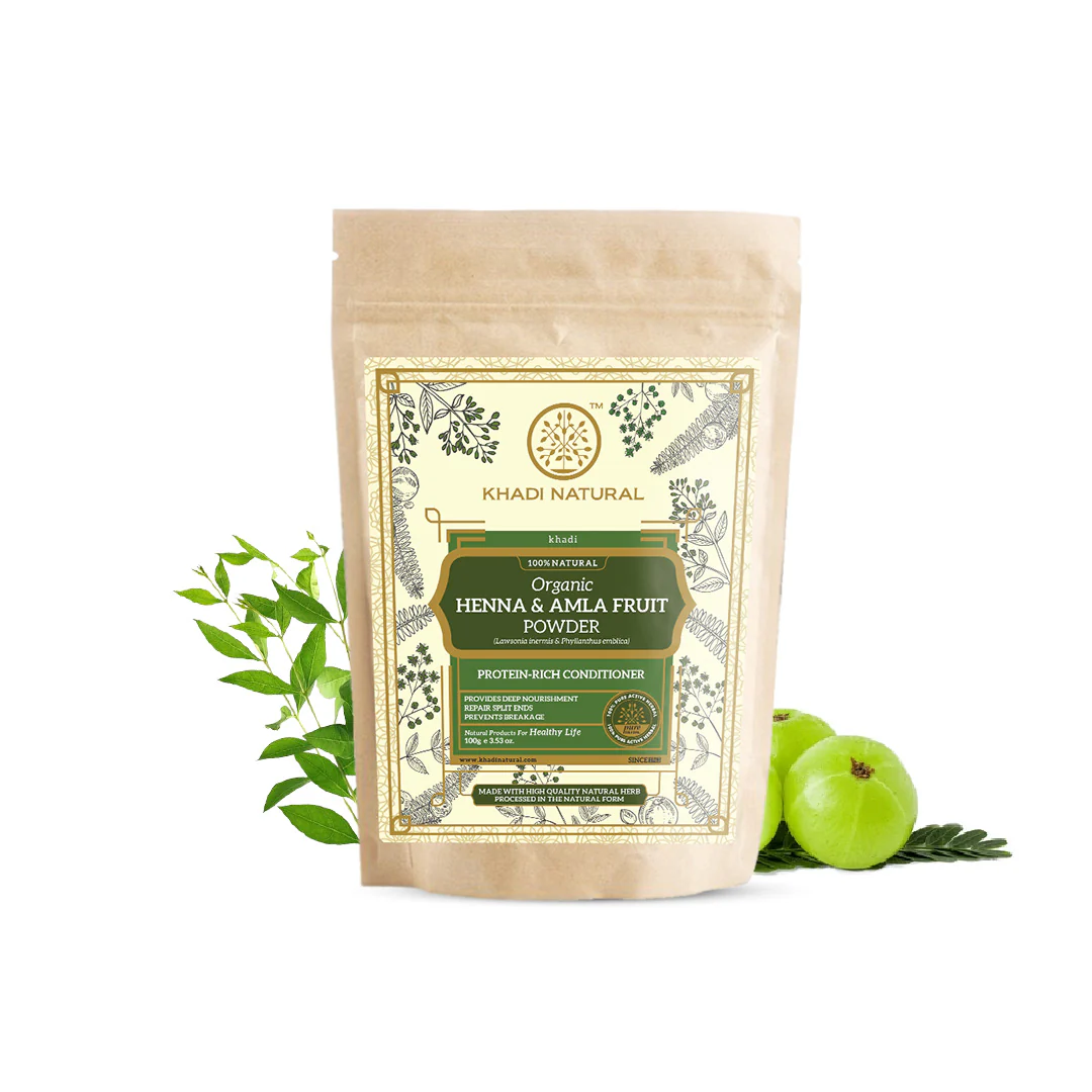 Khadi Natural Organic Henna & Amla Fruit Powder For Hair Care - 100% Natural - 100gm - Image 5
