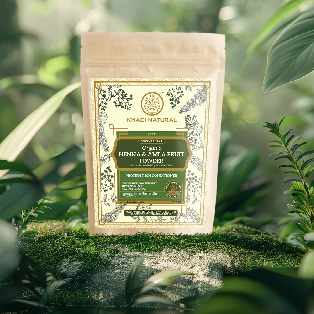 Khadi Natural Organic Henna & Amla Fruit Powder For Hair Care - 100% Natural - 100gm - Image 6