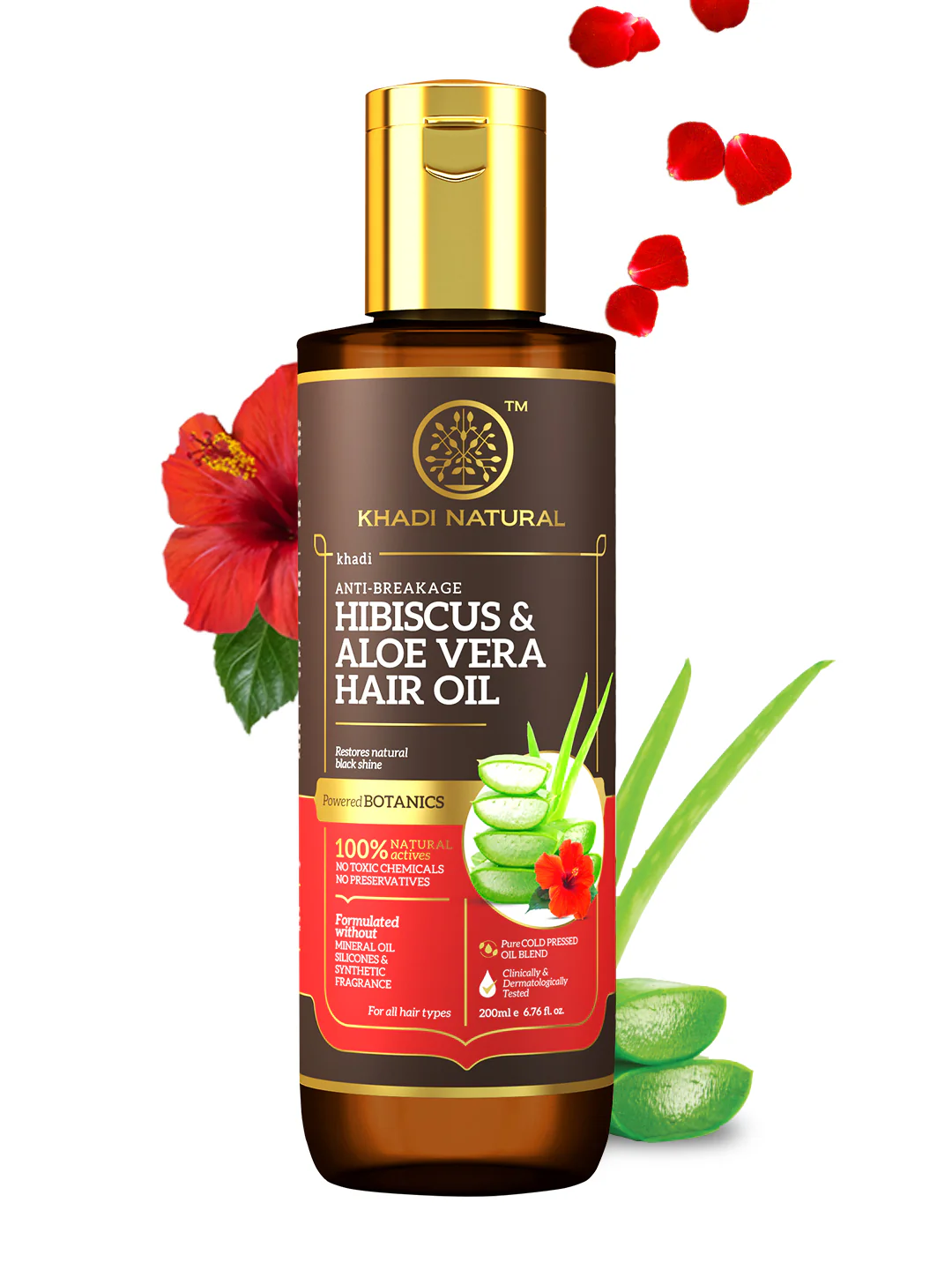 Khadi Natural Hibiscus & Aloe Vera Hair Oil - Mineral Oil, Silicones, Synthetic Fragrance Free - 200ml - Image 9