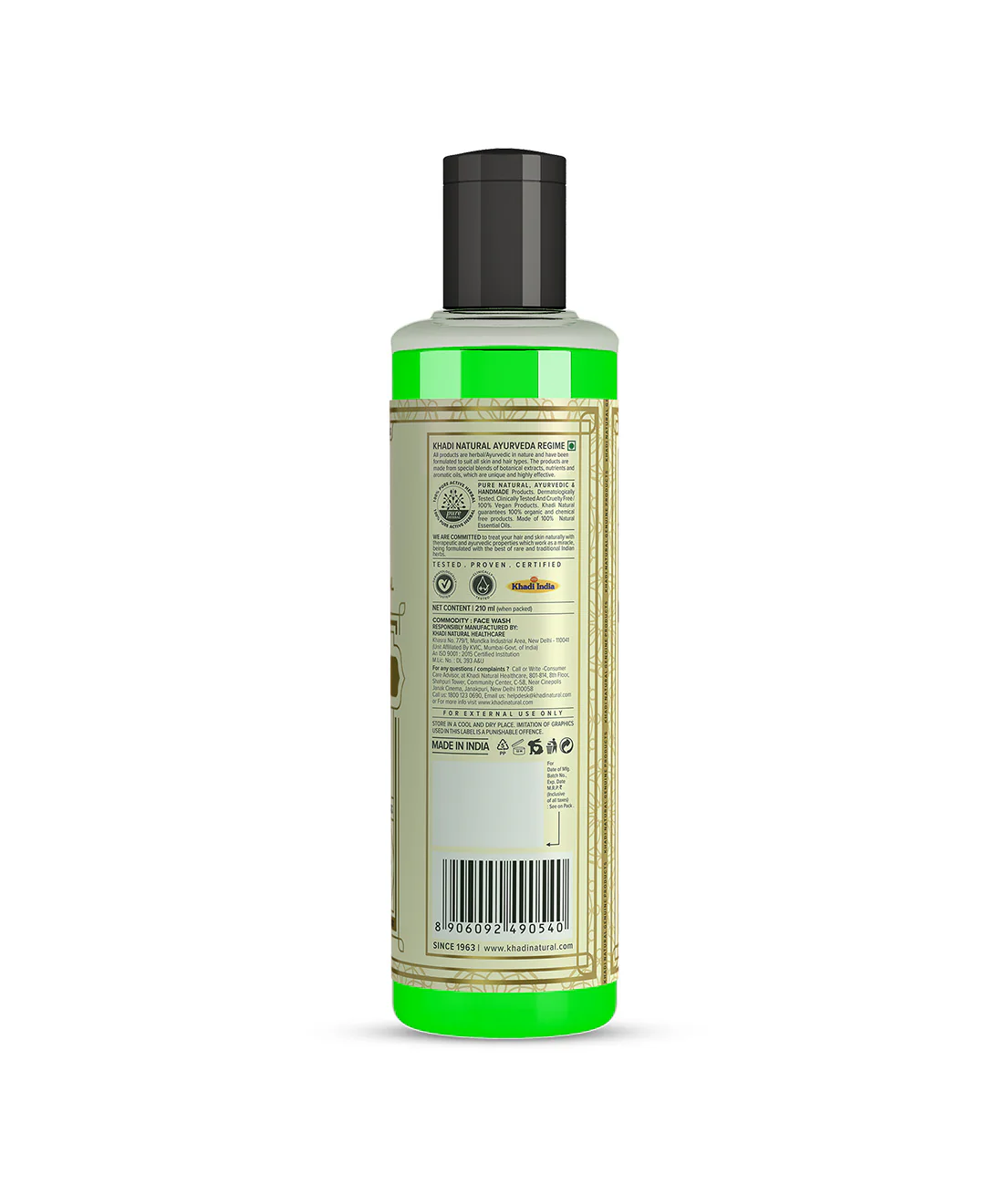 Khadi Natural Neem Face Wash - 210ml - Image 5