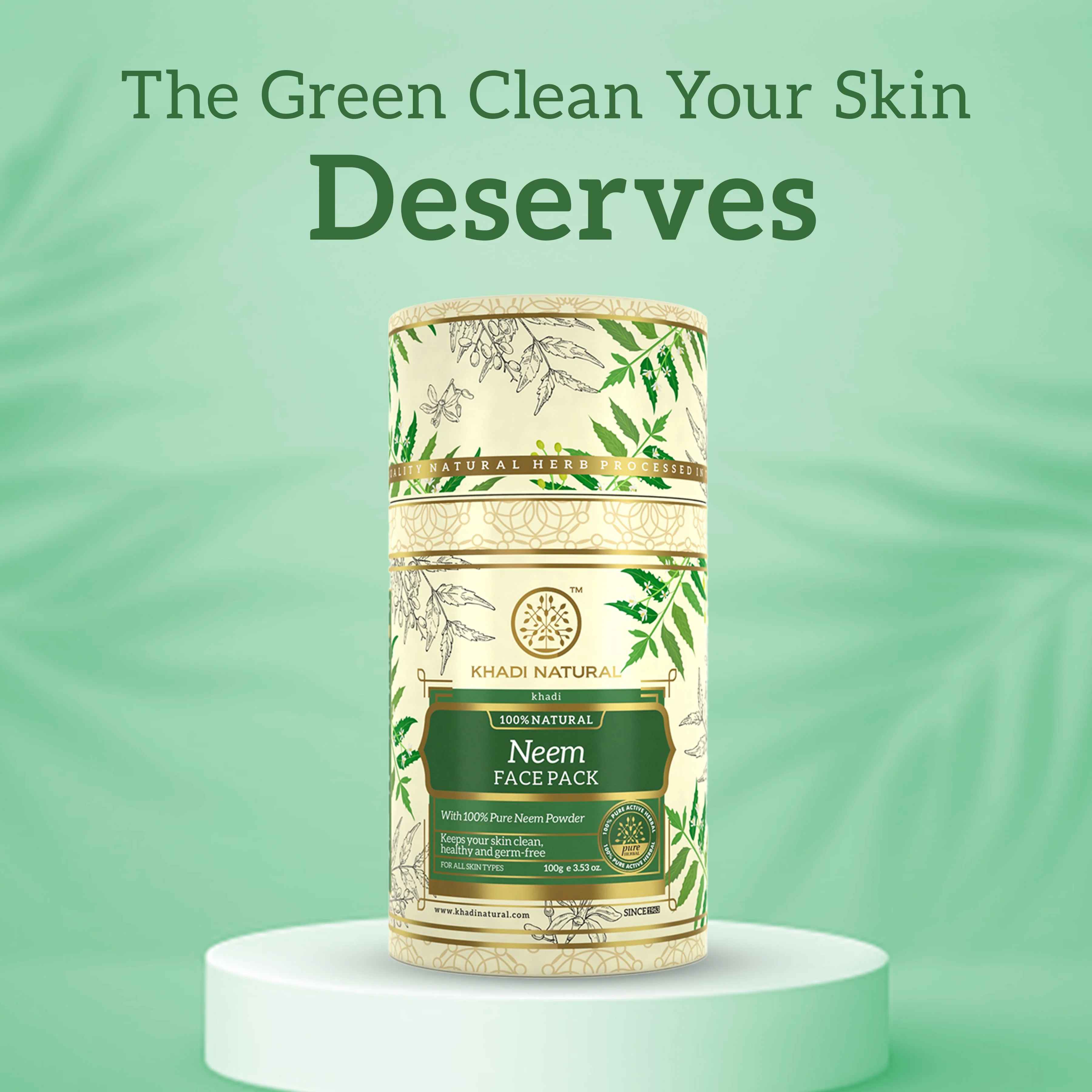 Khadi Natural Neem Tulsi Face Pack - 100gm - Image 7