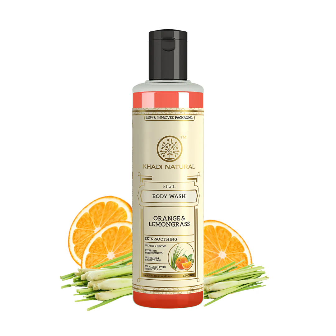 Khadi Natural Orange and Lemongrass Body Wash - 210ml - Image 5