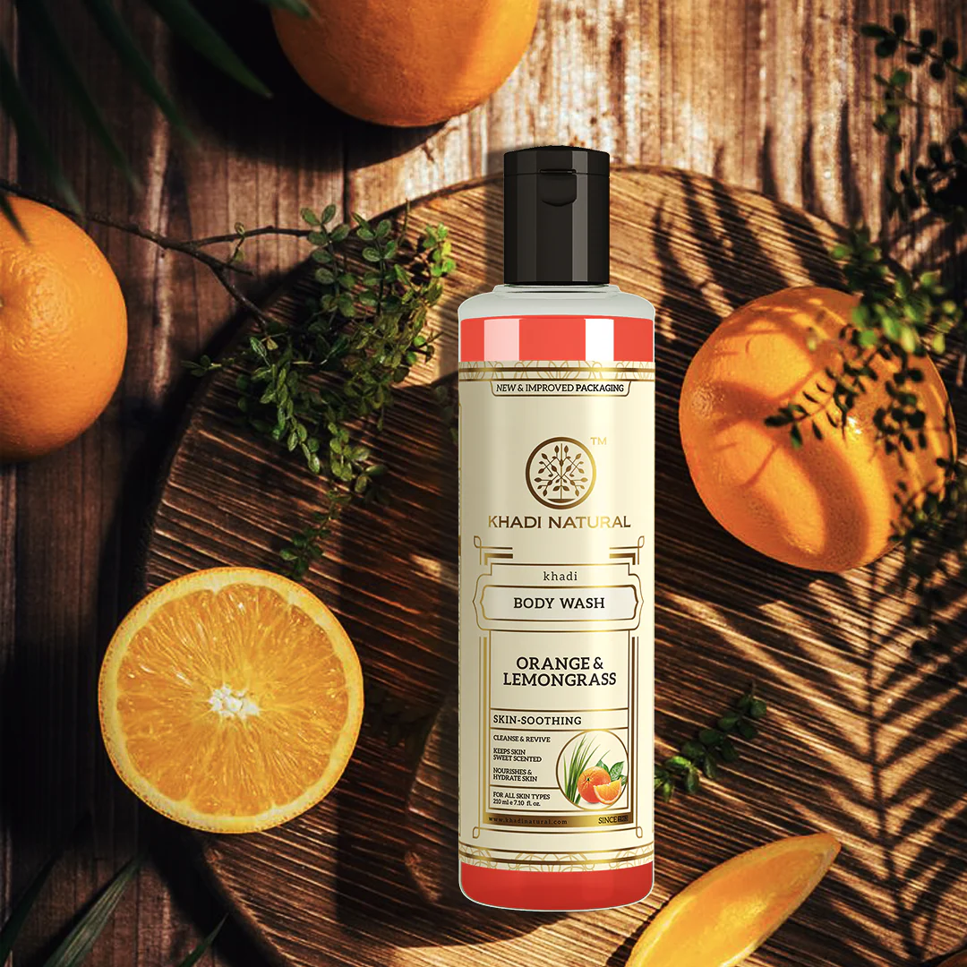 Khadi Natural Orange and Lemongrass Body Wash - 210ml - Image 6