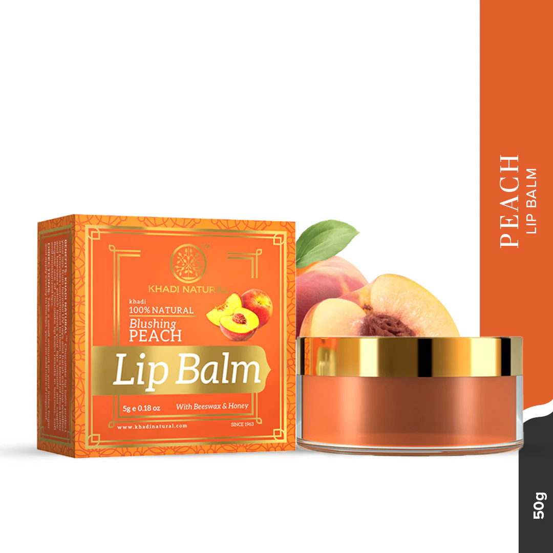 Khadi Natural Peach Lip Balm - 5gm - Image 5