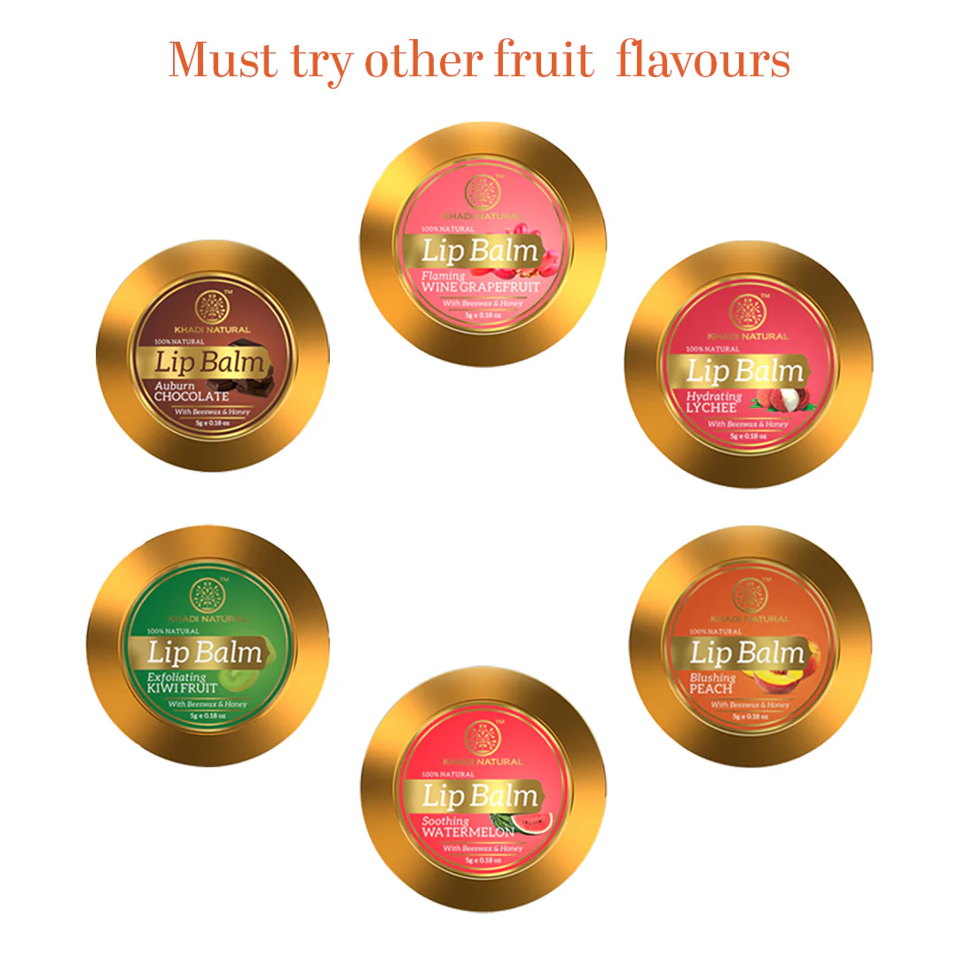 Khadi Natural Peach Lip Balm - 5gm - Image 6
