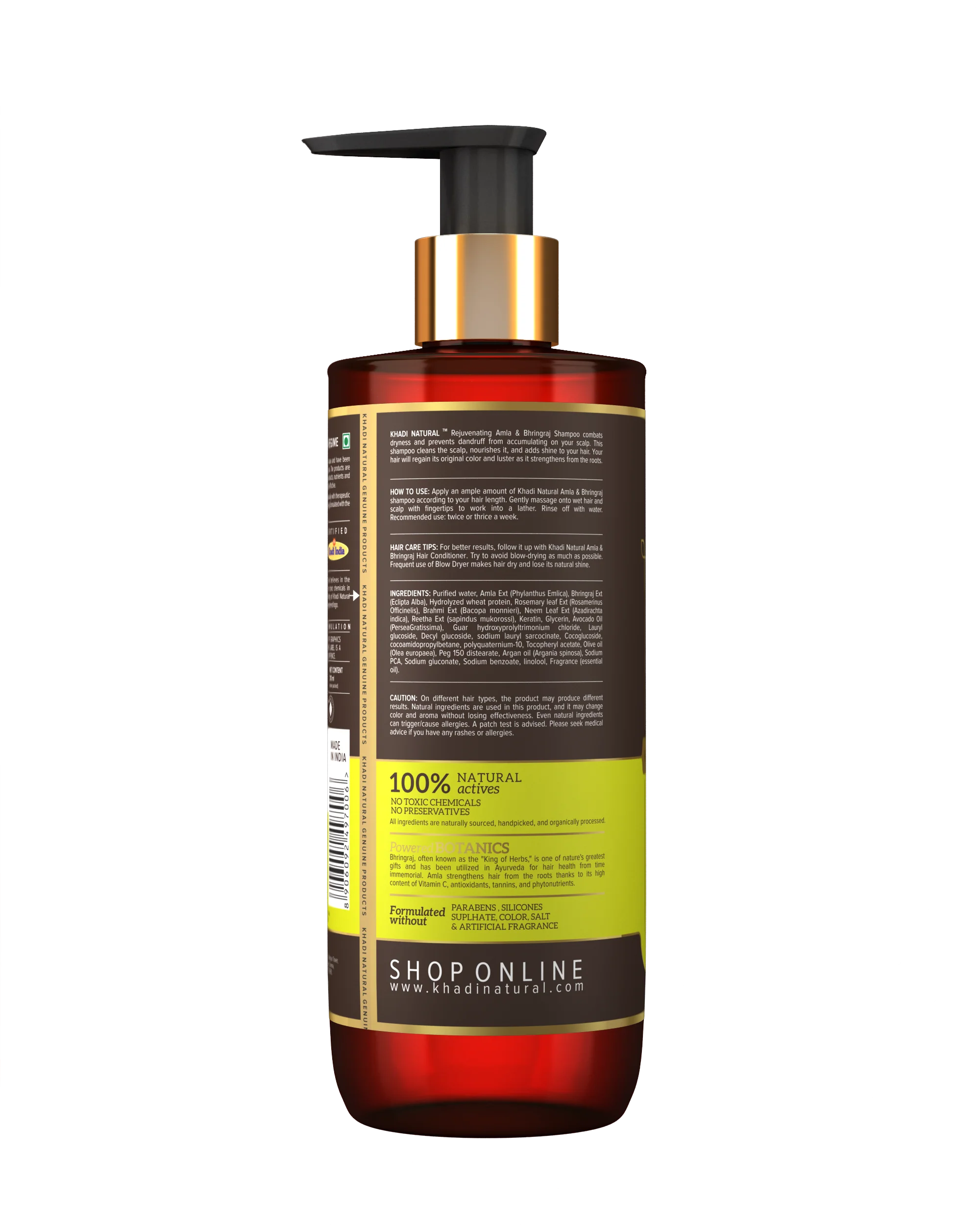 Khadi Natural Amla & Bhringraj Hair Cleanser - SLS, Parabens, Color, Salt & Artificial Fragrance Free - 310ml - Image 10