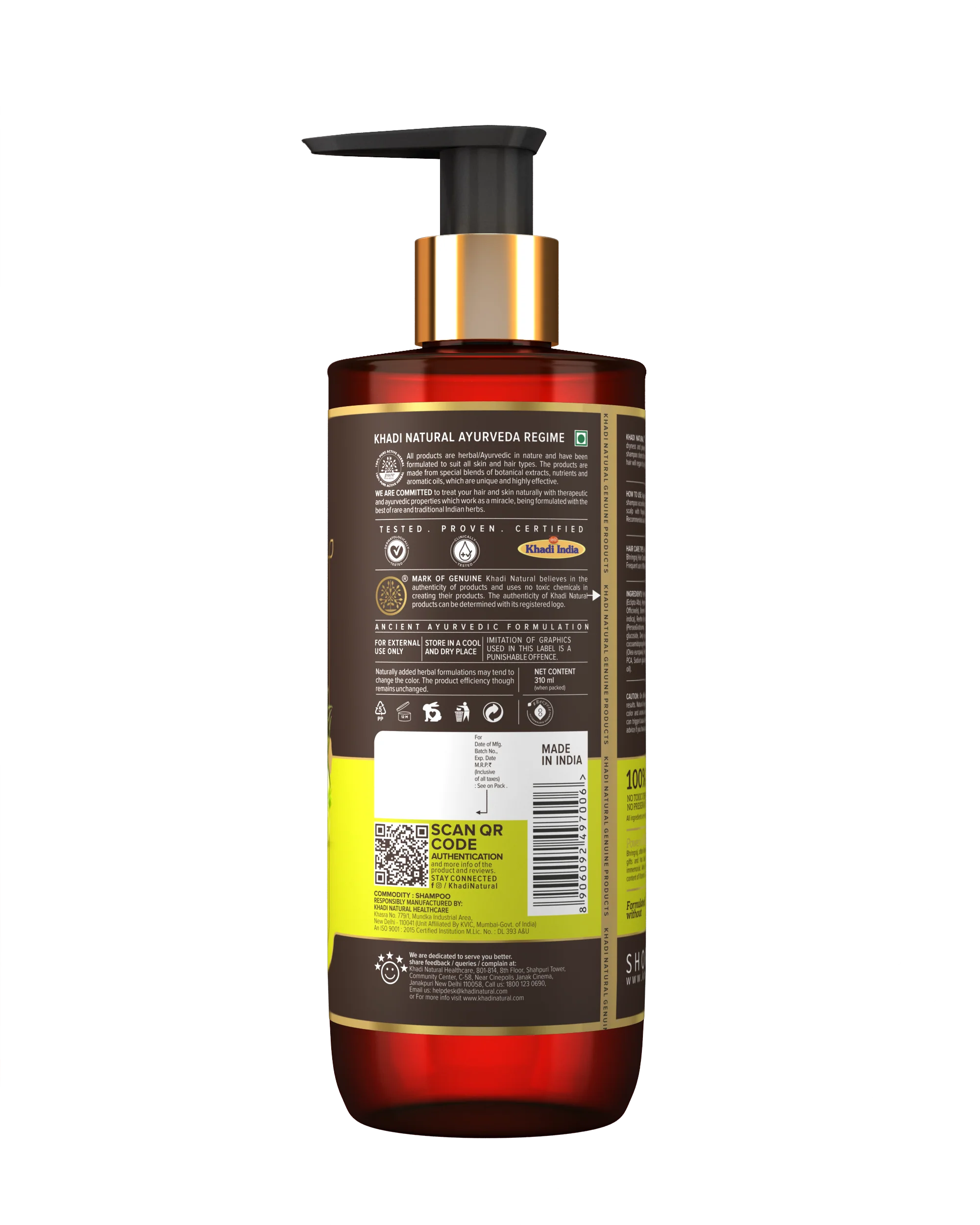 Khadi Natural Amla & Bhringraj Hair Cleanser - SLS, Parabens, Color, Salt & Artificial Fragrance Free - 310ml - Image 11