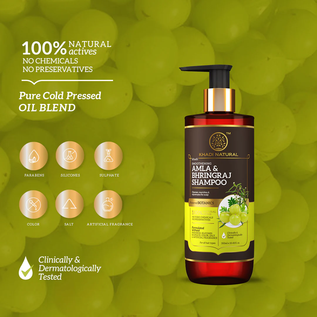 Khadi Natural Amla & Bhringraj Hair Cleanser - SLS, Parabens, Color, Salt & Artificial Fragrance Free - 310ml - Image 14