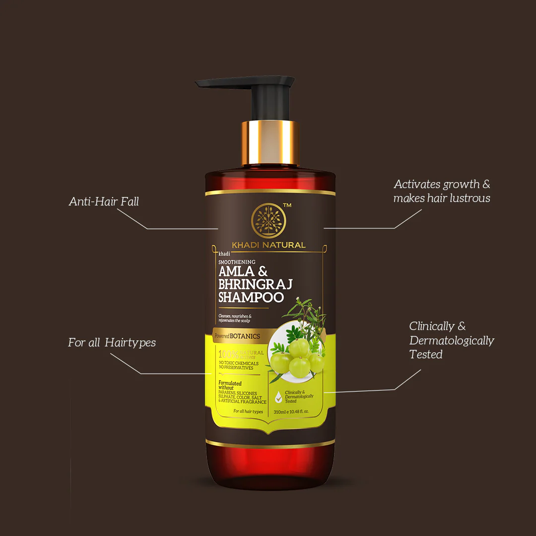 Khadi Natural Amla & Bhringraj Hair Cleanser - SLS, Parabens, Color, Salt & Artificial Fragrance Free - 310ml - Image 9