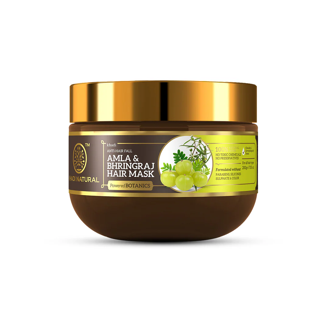 Khadi Natural Amla & Bhringraj Hair Mask - SLS, Parabens & Color Free - 200gm - Image 3