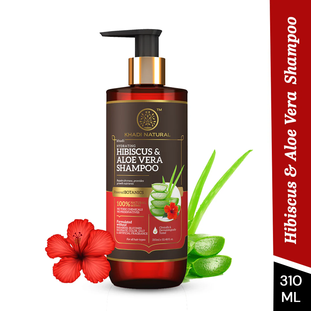 Khadi Natural Hibiscus & Aloe Vera Hair Cleanser - Parabens, Silicones, Sulphate, Color, Salt & Artificial Fragrance Free - 310ml - Image 6