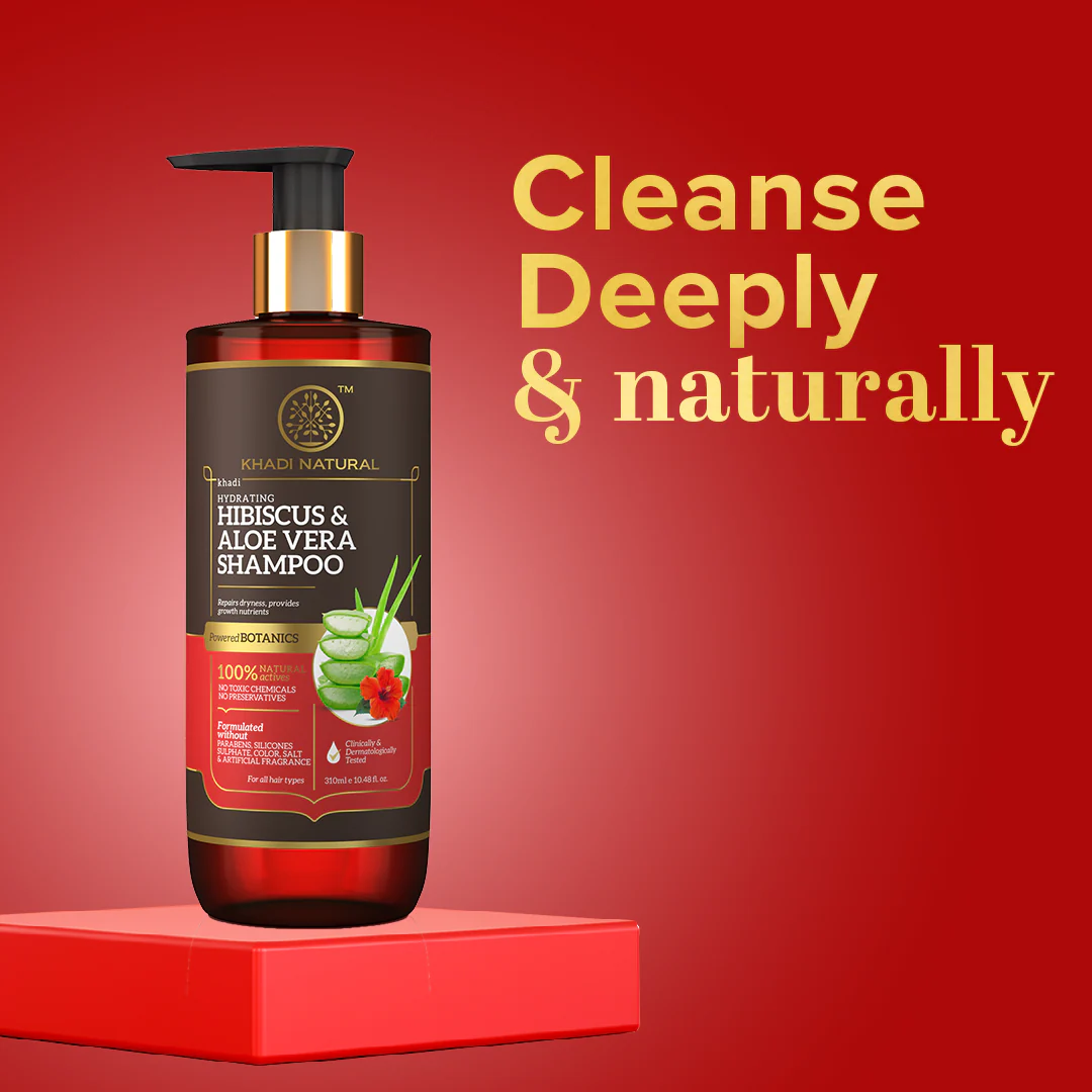 Khadi Natural Hibiscus & Aloe Vera Hair Cleanser - Parabens, Silicones, Sulphate, Color, Salt & Artificial Fragrance Free - 310ml - Image 7