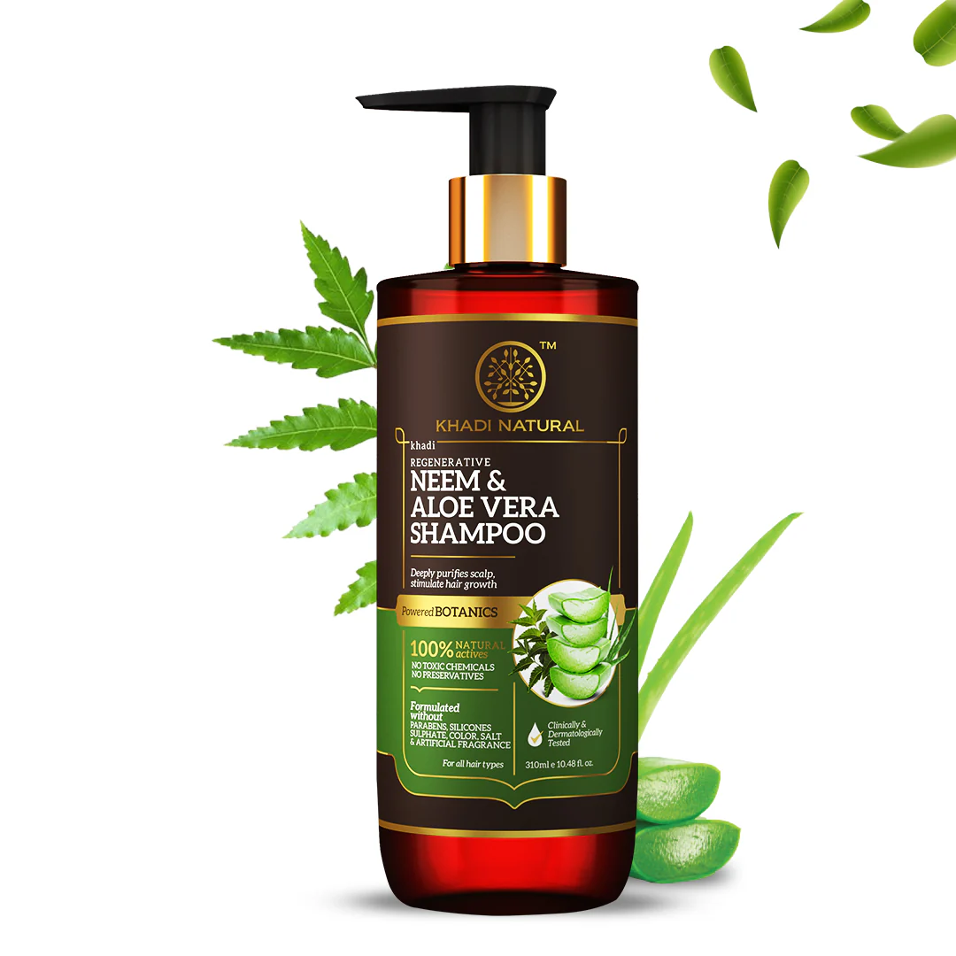 Khadi Natural Neem & Aloe Vera Hair Cleanser - Paraben, Silicones, Sulphate, Color, Salt & Artificial Fragrance Free - 310ml - Image 5
