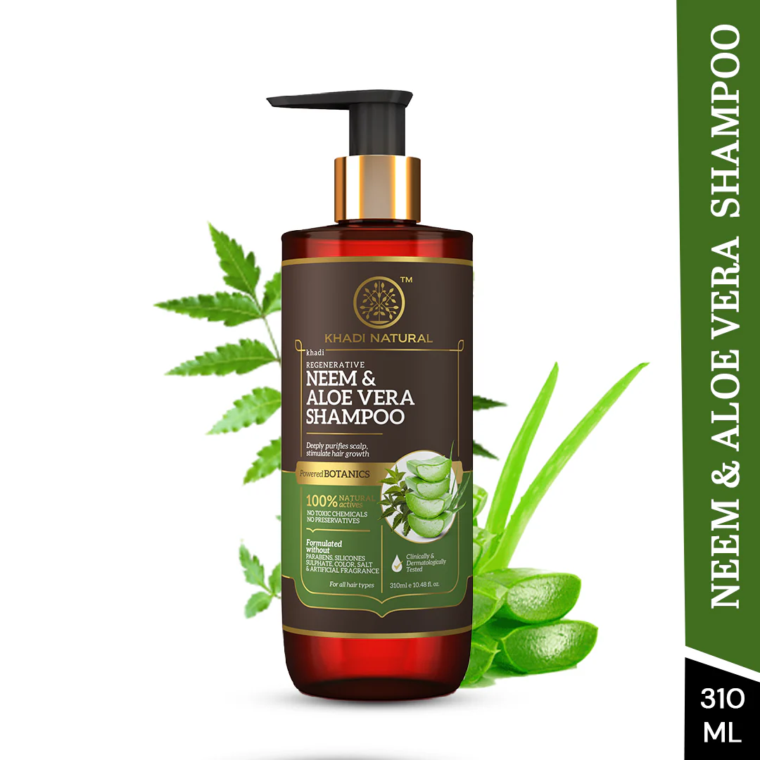 Khadi Natural Neem & Aloe Vera Hair Cleanser - Paraben, Silicones, Sulphate, Color, Salt & Artificial Fragrance Free - 310ml - Image 6