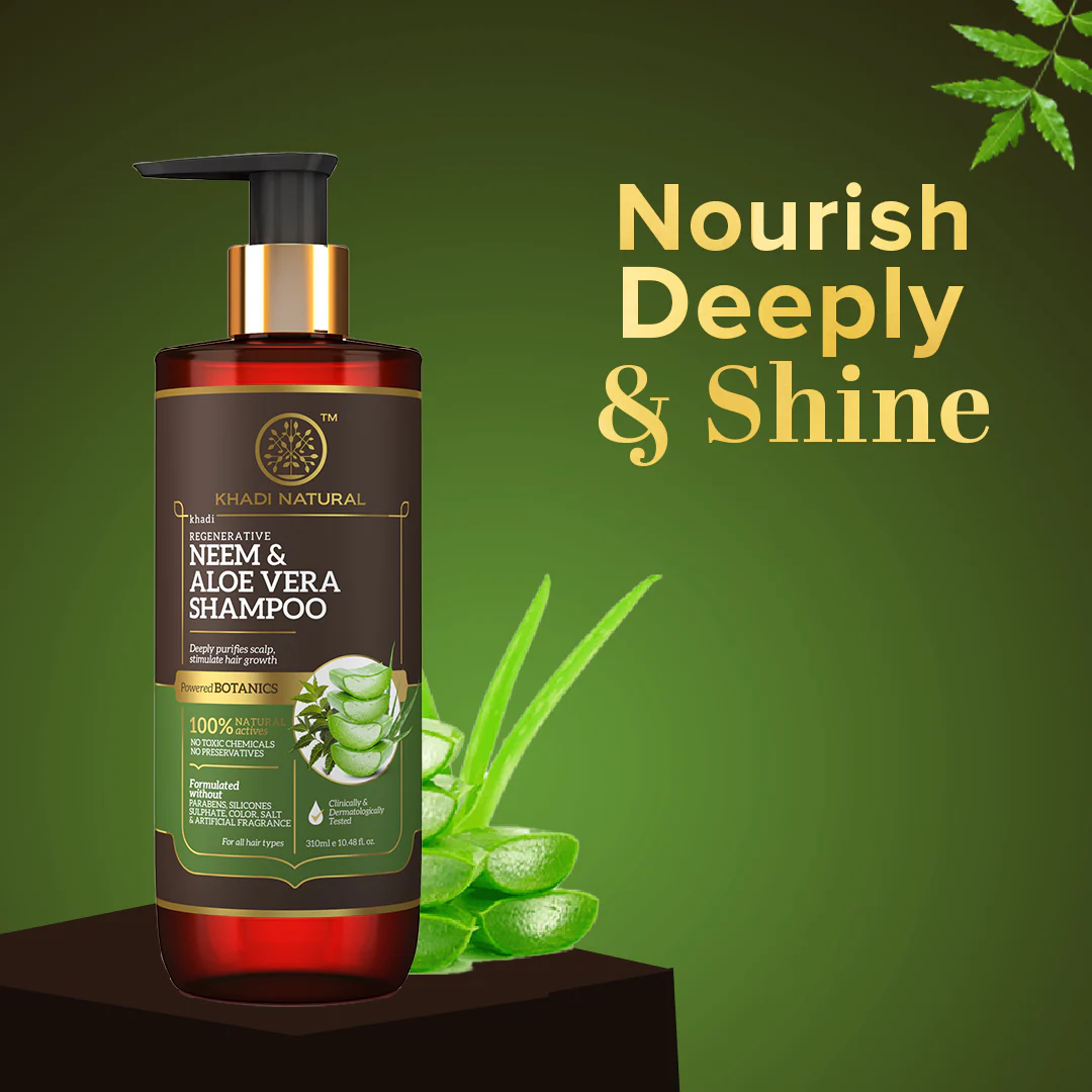 Khadi Natural Neem & Aloe Vera Hair Cleanser - Paraben, Silicones, Sulphate, Color, Salt & Artificial Fragrance Free - 310ml - Image 7