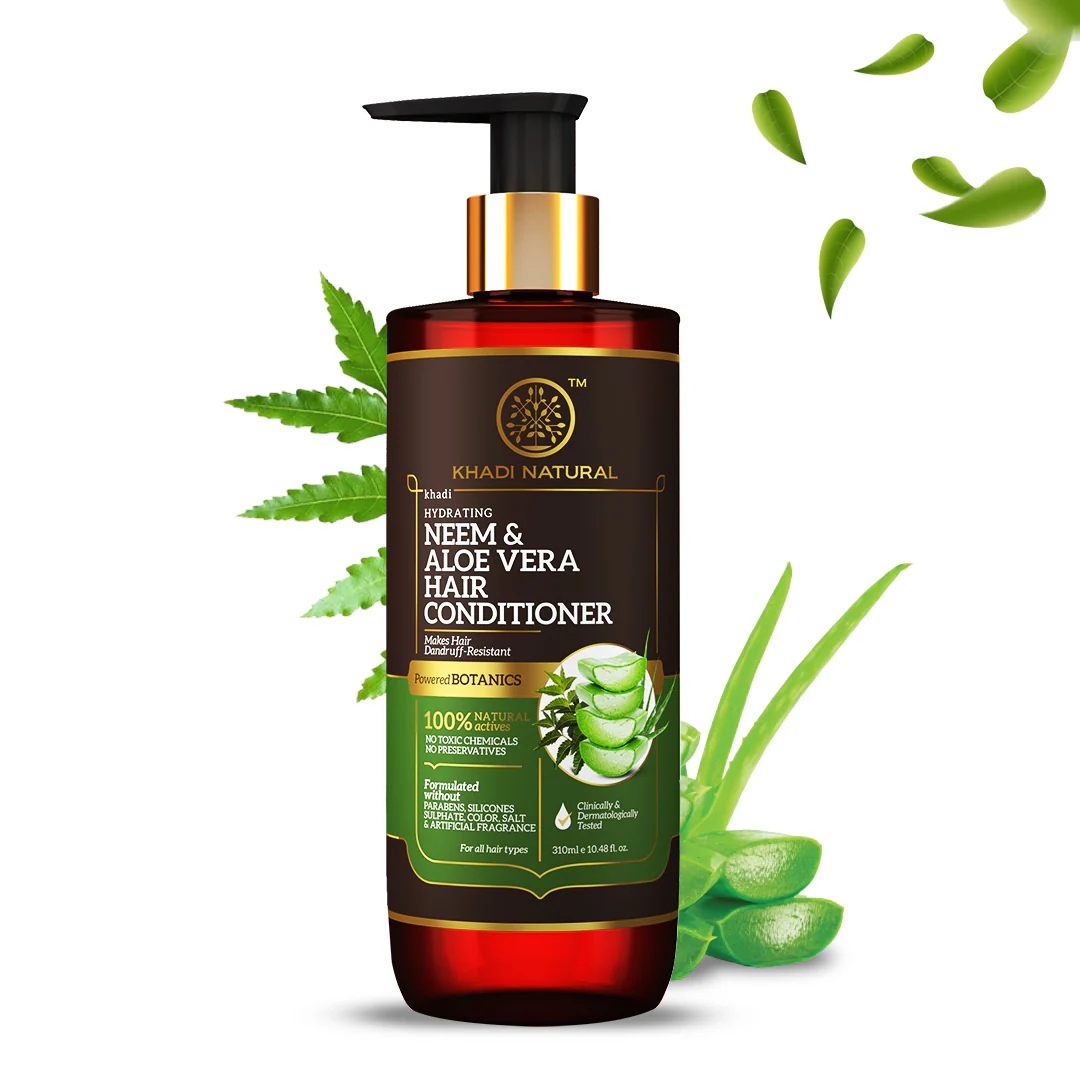 Khadi Natural Neem & Aloe Vera Hair Conditioner - Paraben, Silicones, Sulphate, Color, Salt & Artificial Fragrance Free - 310ml - Image 5