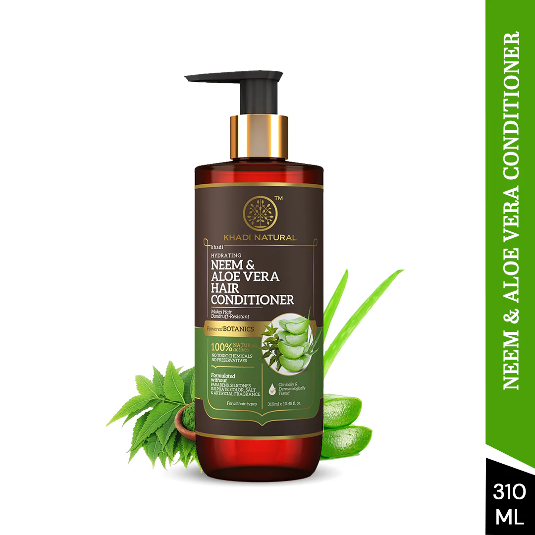 Khadi Natural Neem & Aloe Vera Hair Conditioner - Paraben, Silicones, Sulphate, Color, Salt & Artificial Fragrance Free - 310ml - Image 6