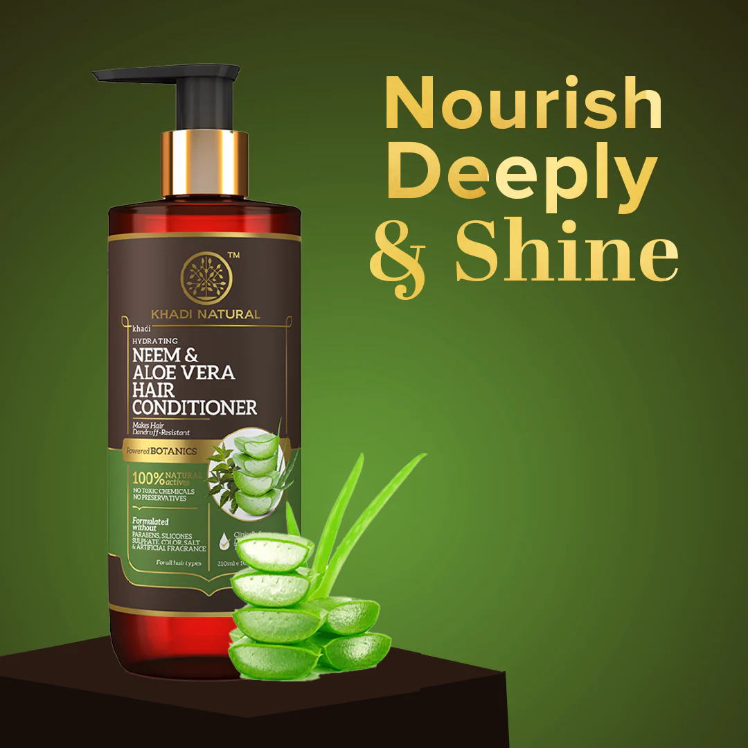 Khadi Natural Neem & Aloe Vera Hair Conditioner - Paraben, Silicones, Sulphate, Color, Salt & Artificial Fragrance Free - 310ml - Image 7