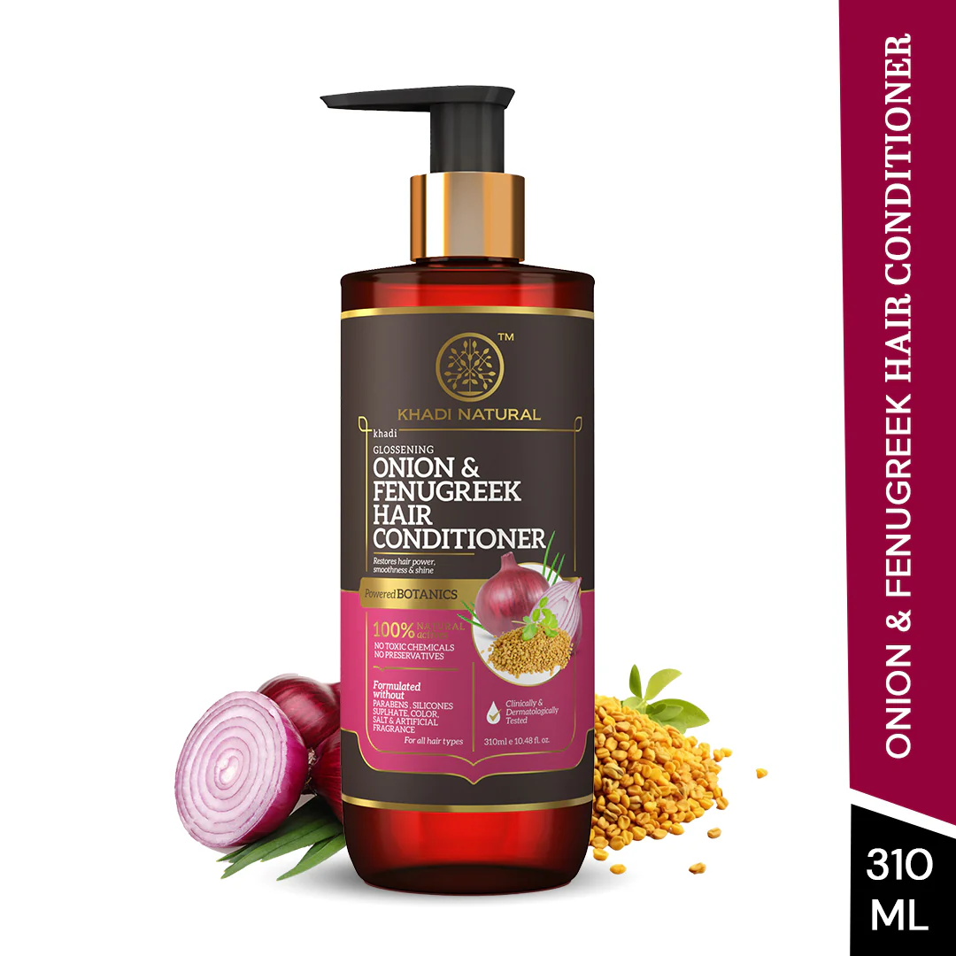 Khadi Natural Onion & Fenugreek Hair Conditioner - Paraben, Silicones, Sulphate, Color, Salt & Artificial Fragrance Free - 310ml - Image 6