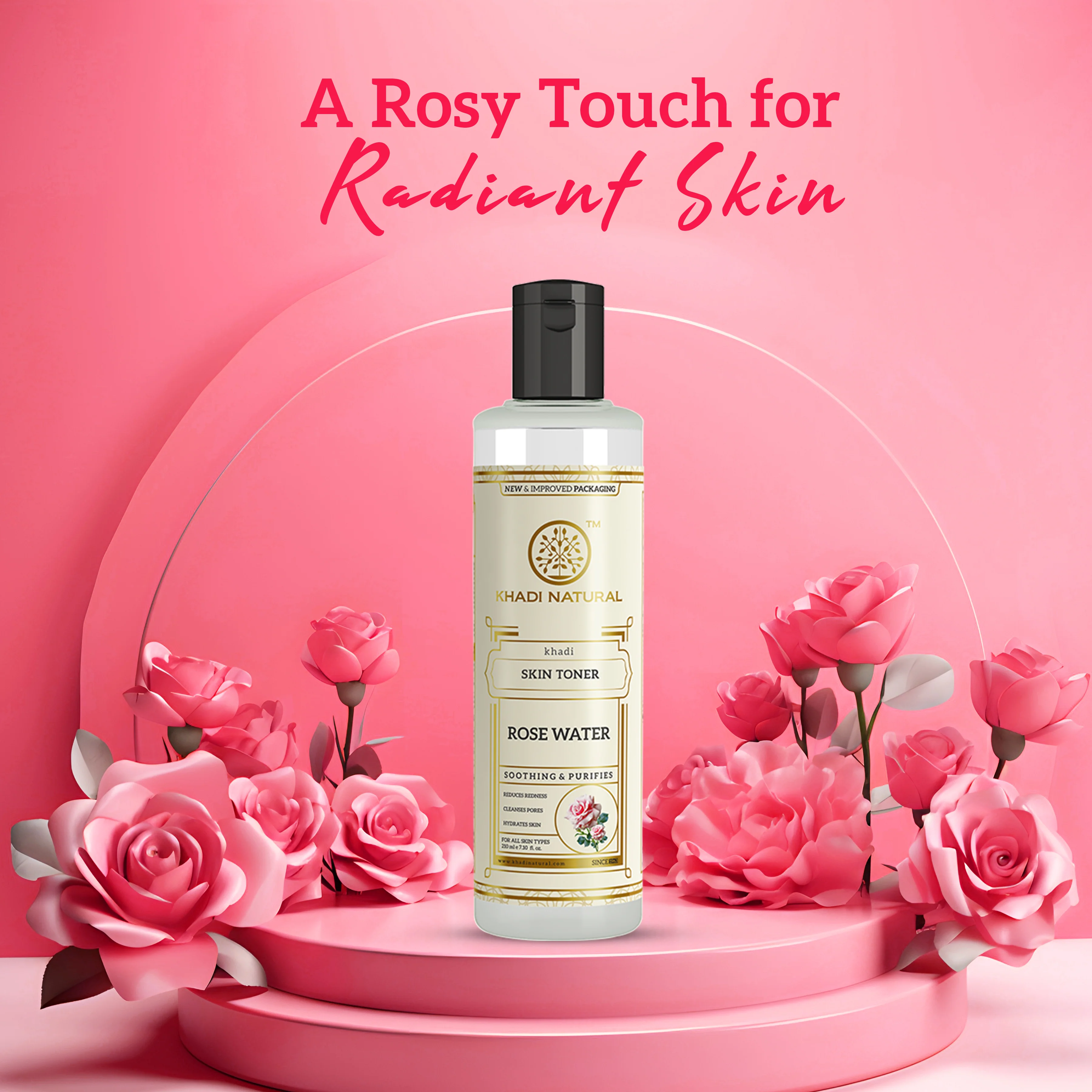 Khadi Natural Pure Rose Water Skin Toner - 210ml - Image 10