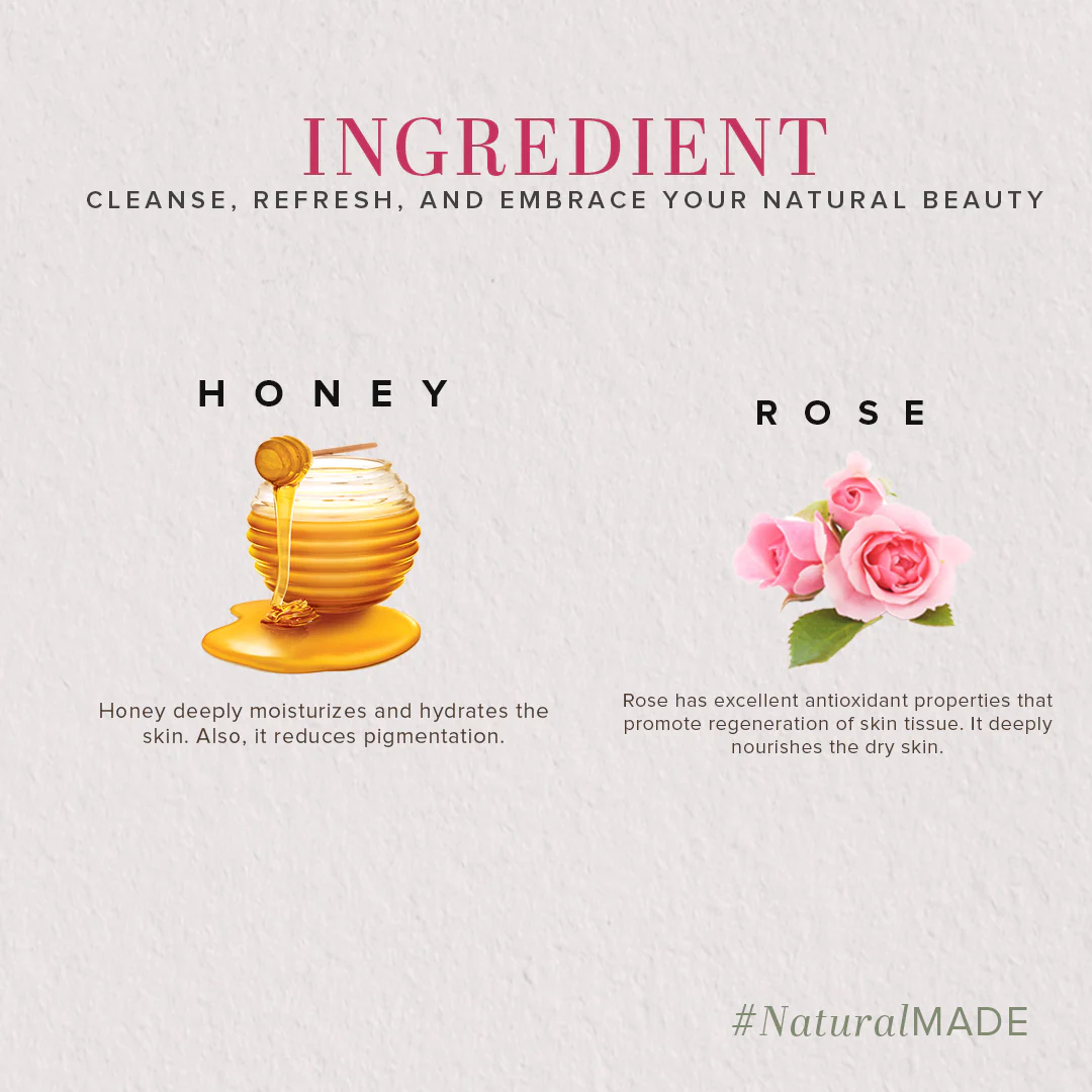 Khadi Natural Rose & Honey Body Wash - 210ml - Image 3