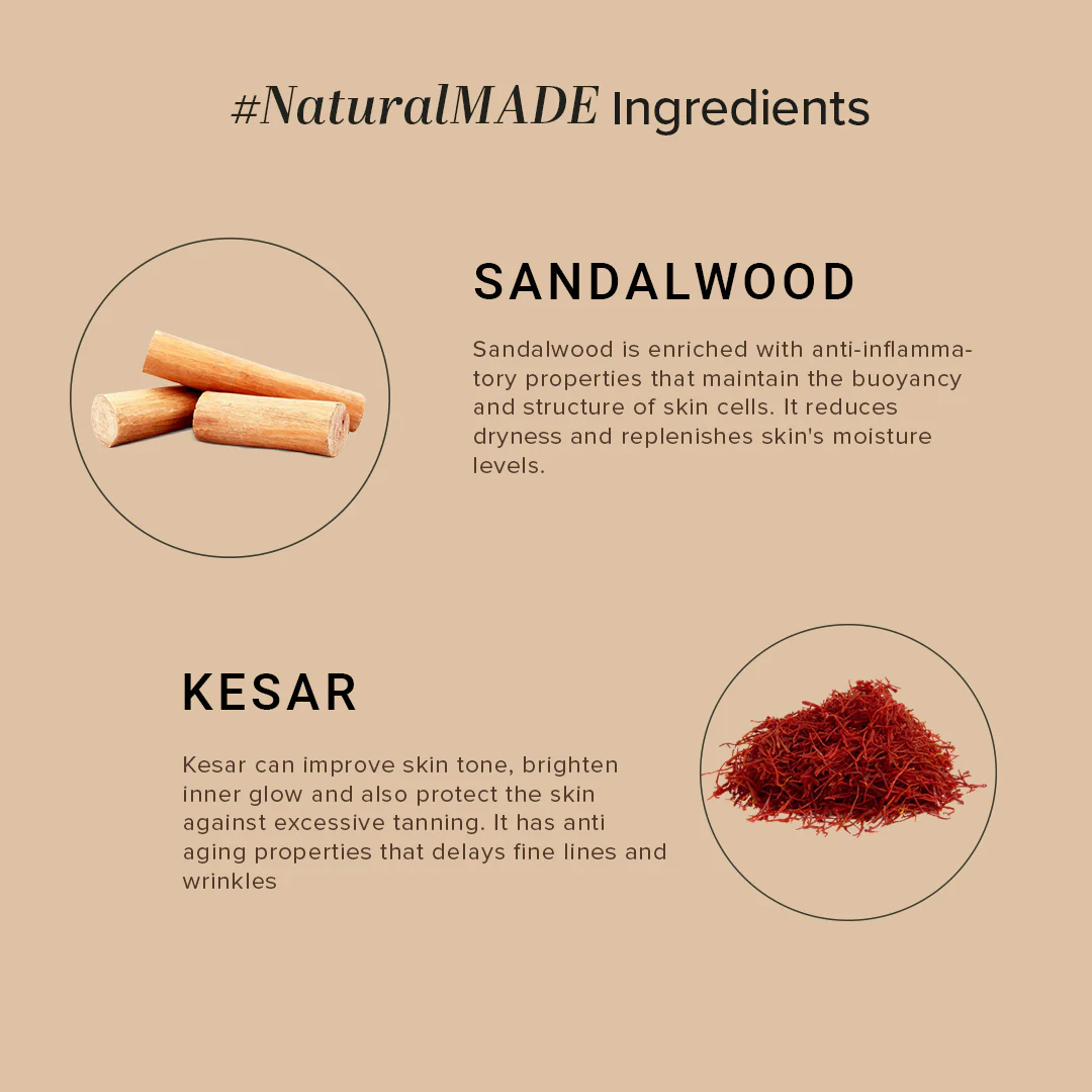 Khadi Natural Sandalwood & Kesar Moisturizer Combo Pack of 2 - 210ml Each - Image 3