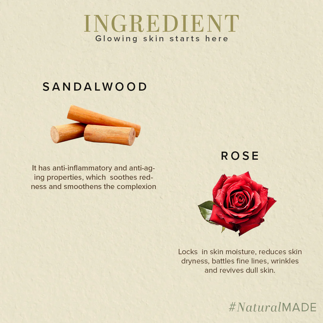 Khadi Natural Sandalwood & Rose Face Pack - 100gm - Image 3