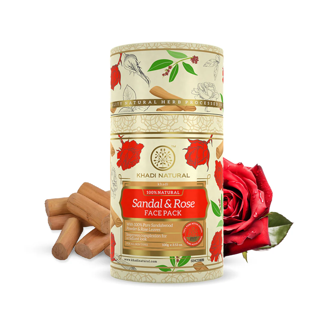 Khadi Natural Sandalwood & Rose Face Pack - 100gm - Image 5